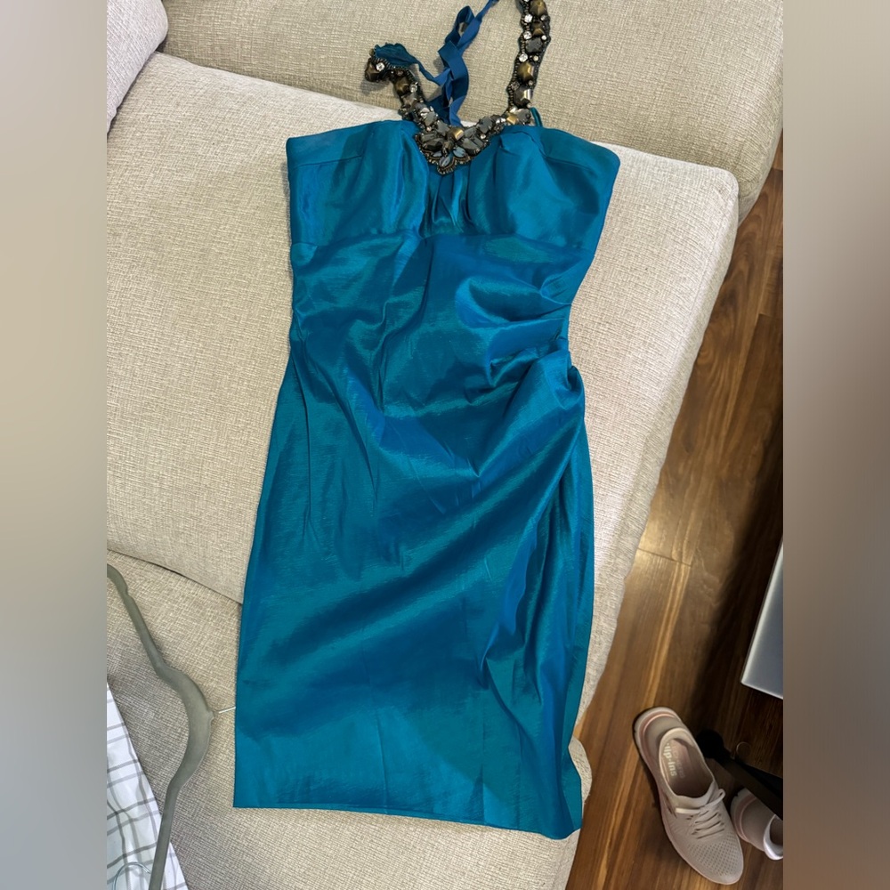 Turquoise Badgley Mishka halter dress